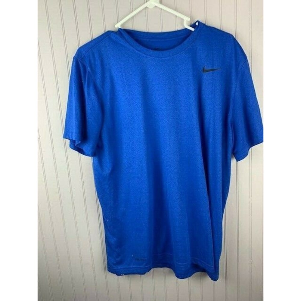 The Nike Tee Size L Mens Dri Fit Blue Short Sleeve Crew Neck